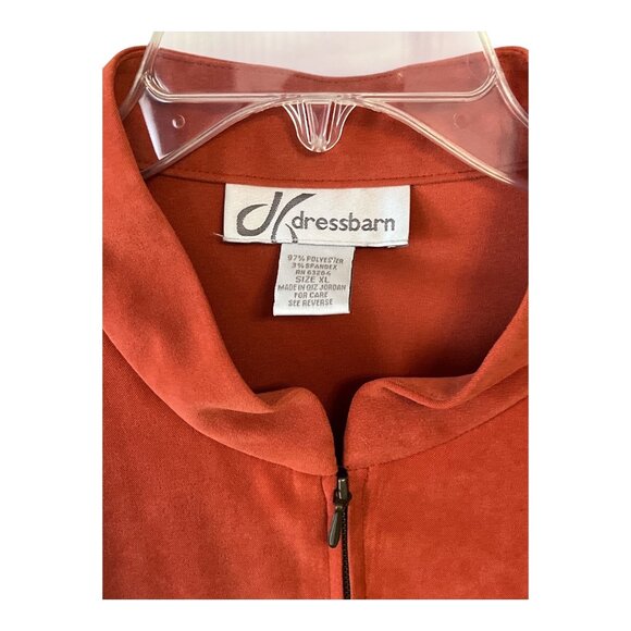 Dress Barn Faux Suede Rust Jacket – Women’s XL – Mandarin Collar – Zip Front – 4 - Picture 3 of 5